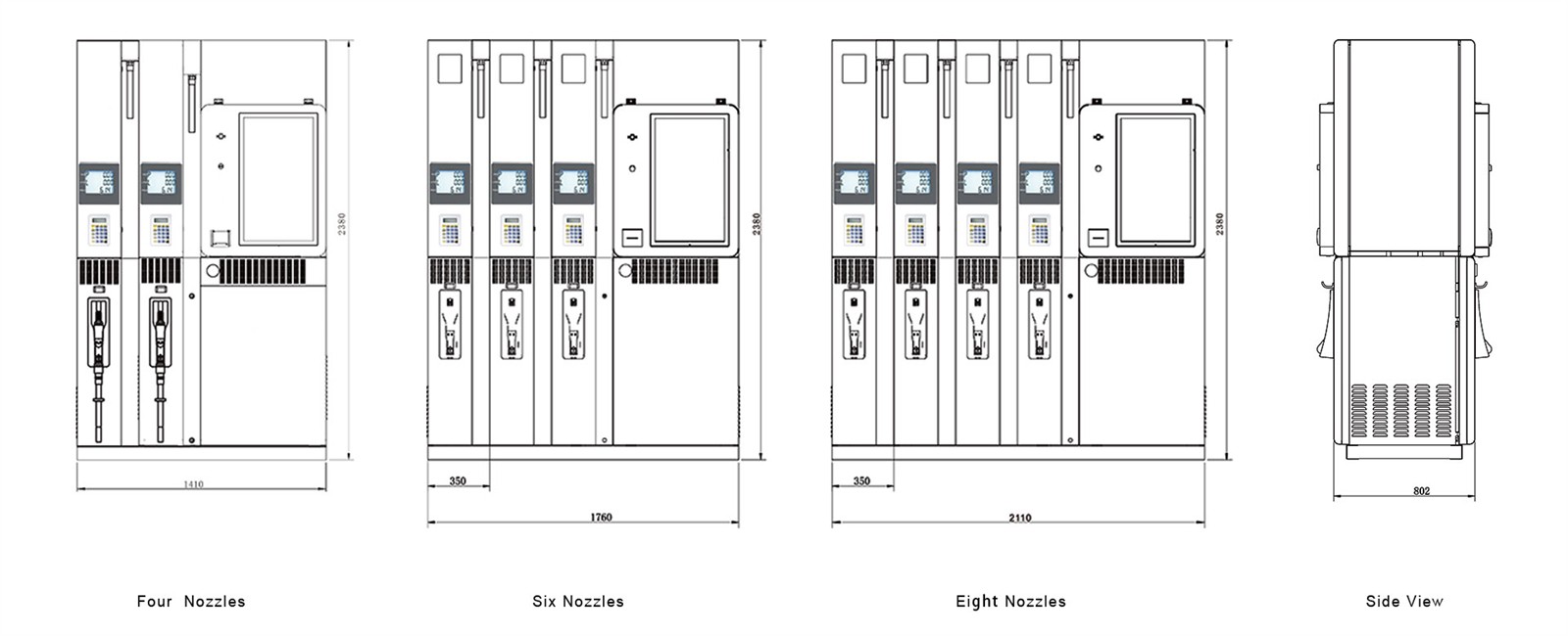 fuel dispenser size fuel dispenser size